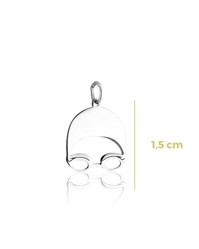 Collar de Plata con Colgante de Gorro de Natación 60cm – Lleva el Amor por el Deporte Cerca de Tu Corazón