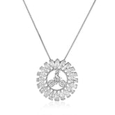 Collar de bicicleta bañado en rodio con circonitas cúbicas a su alrededor.