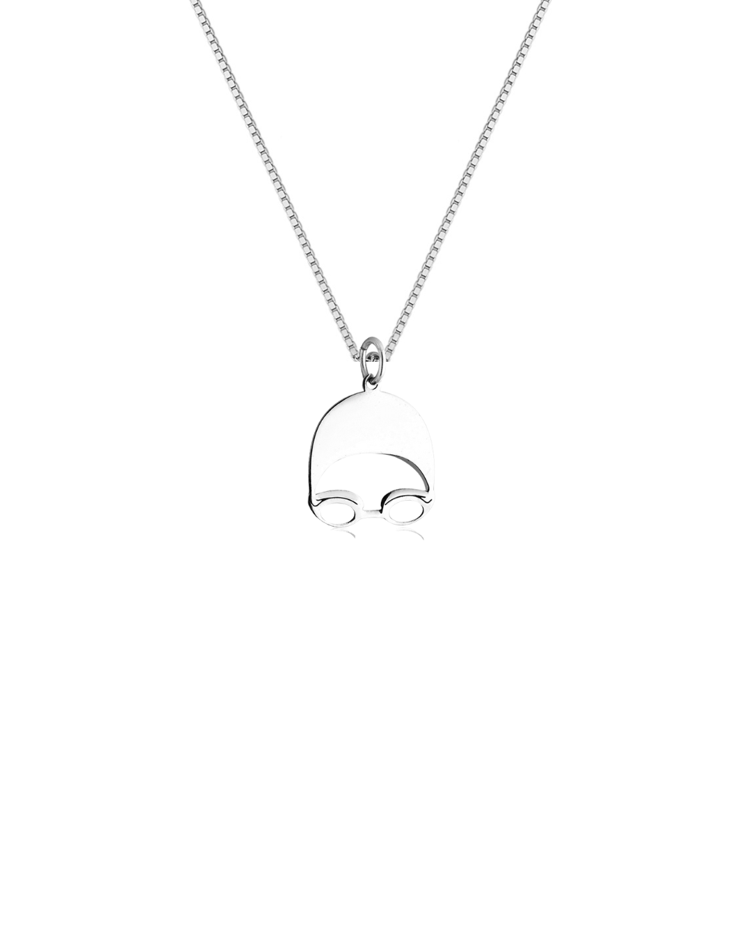 Collar de Plata con Colgante de Gorro de Natación 45cm – Lleva el Amor por el Deporte Cerca de Tu Corazón