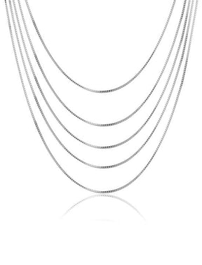 Cadena veneciana rodiada, 5 vueltas.